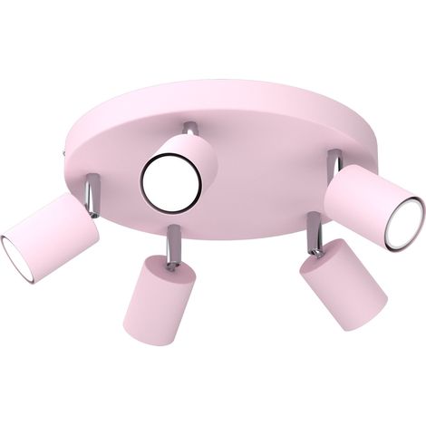 Plafonnier moderne rose à 5 spots orientables GU10 Luminex Fun (1/5)