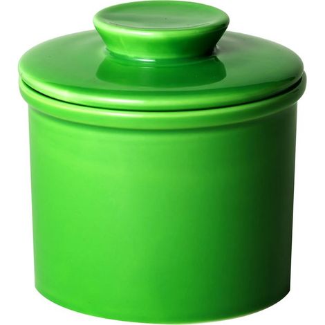 Burriera in ceramica, burriera francese con coperchio, porta burro, per accessori da cucina e per la casa, verde. (1/4)