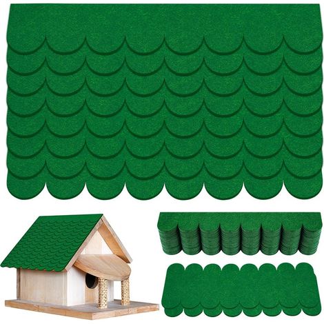 32pcs Bardeau Bitume Toiture, Mini Bardeaux De Toit Auto-Adhésifs, Feutre De Toiture Autocollant pour La Fabrication de ModèLes, Toit d'alimentation d'oiseaux, HôTel D'Insectes, Maison de Lapin (1/5)