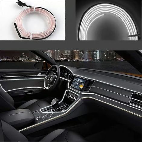 Guirlande LED Neon EL Fil lumineux Décoration lumière d’ambiance voiture (1/5)