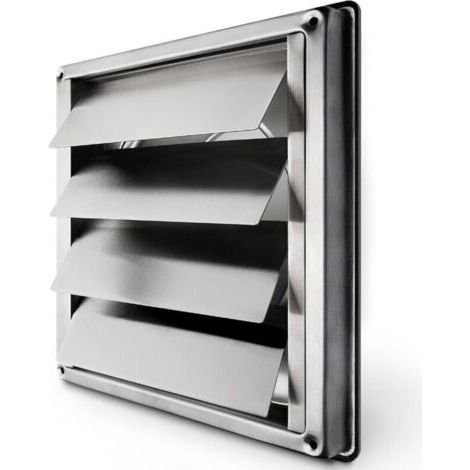 Grille de ventilation inox 150 mm – Clapet anti-retour automatique – Résistante aux intempéries – Pour hottes et ateliers (1/5)