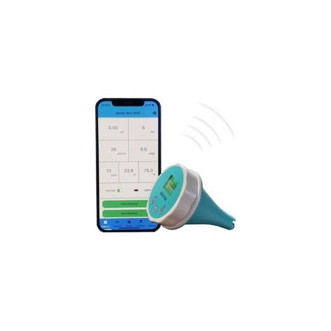 6-in-1 Bluetooth-Poolmonitor, digitales Temperatur- und Chlormessgerät, intelligenter Poolwasserqualitätstester, Poolthermometer, Temperatur-, pH-, CL-, EC-, TDS- und ORP-Messung für Schwimmbäder und 