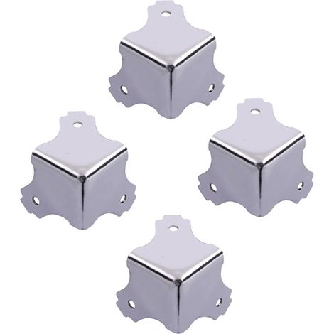 4 protège-coins décoratifs, métal, argenté, pour menuiserie (1/5)