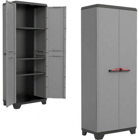 Mobile Armadio in Resina Stilo Alto Grigio e Nero 173 x 68 x 39 cm Keter