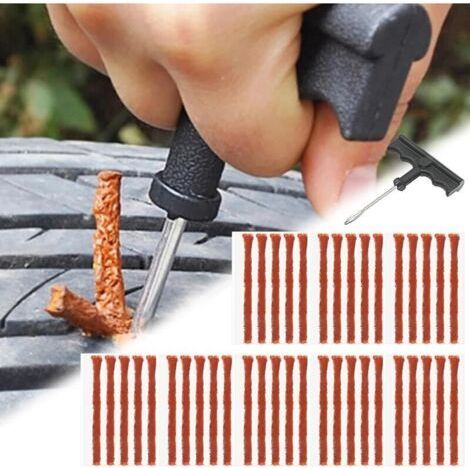 Car Tire Repair Kit, 40pcs Tire Repair Strips, Car Tire Repair Kit, Tire Repair Bits, Tire Repair Kit, Tubeless Tire Repair Kit, for Car, Van, Motorcycle (1/5)