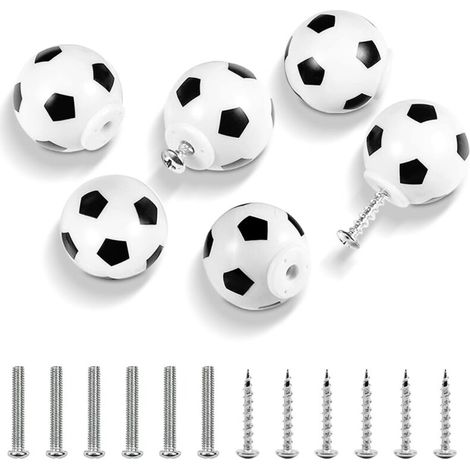 6 Pcs Kids Knobs and Handles, Football Drawer Knobs, Furniture Decor Handles, Dresser Pulls, Drawer Knob for Kids and Sports Lovers (1/5)