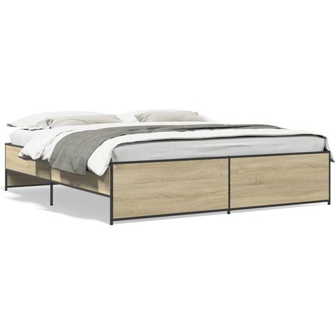 Maison Exclusive - Giroletto Rovere Sonoma 180x200 cm in Legno Multistrato Metallo