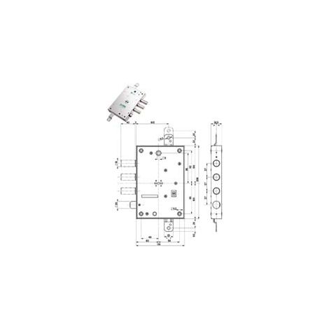 SERRATURA TRIPLICE APPLICARE CON SCROCCO DM BLINDATE 52571ML/37  mm.63 DX/SX (52571ML 37 36)    MOTTURA