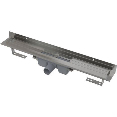 Alca - Duschwanne Wand 30 cm, mit Rand für Vollrost und Befestigungskragen an der Wand, Edelstahl APZ16-300 (1/2)