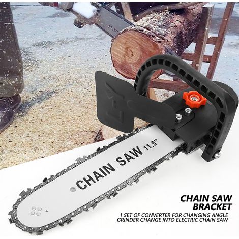 Scie à chaîne 12 pouces, support adaptateur convertit meuleuse en tronçonneuse, outil de menuiserie pour bois (1/5)