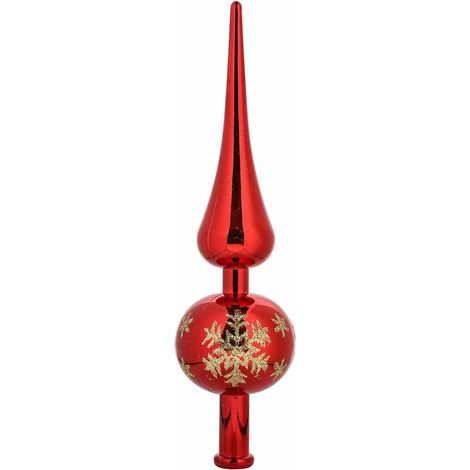Accessorio per albero di Natale, puntale per albero di Natale, puntale per albero di Natale, puntale per albero di Natale, puntale per albero di Natale per decorazioni natalizie. (Rosso)