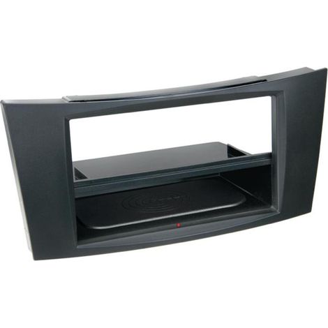 Facade autoradio 2DIN compatible avec Mercedes classe E ap02 Avec Vide poche Induction Qi Noir