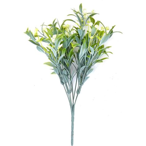 Plante Artificielle - Feuilles De Bambou Et Gypsophile - Hauteur 38 Cm - Blanc - Décoration Intérieure - 1 Pièce (1/5)