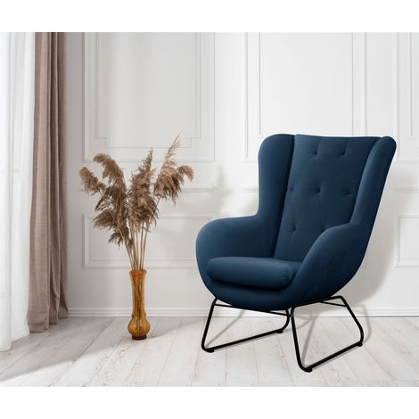 Sessel Designersessel ARTEMIS in Stoff Kronos Dunkelblau (1/3)