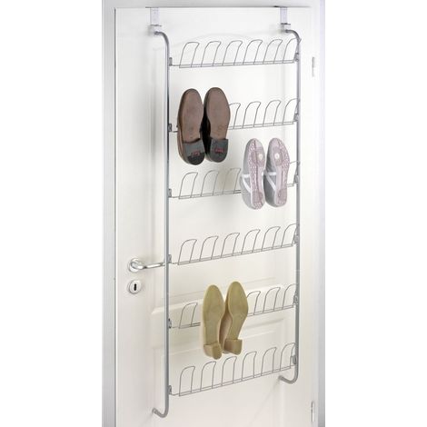 Wenko – Étagère à chaussures pour porte 18 paires – Acier chromé – Montage facile – Gain de place – Accès rapide à chaque paire (1/10)