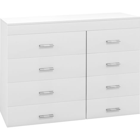 Mobile con Cassetti Cassettiera in Legno per Camera, Cucina, Bagno 90×35×73cm Bianca