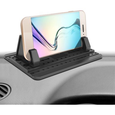 Silikon-Autohalterung mit Antirutschmatte, Armaturenbrettbefestigung, kompatibel mit GPS/GSM, universell: iPhone 14/13/12/11, Samsung Galaxy A/S21 FE, Huawei Nova (1/5)