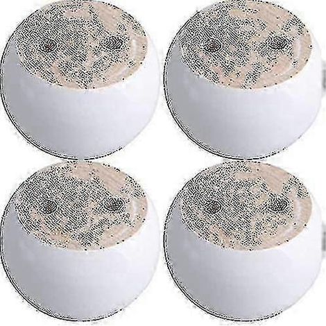 Un ensemble de 4 pieds de meuble ronds en bois blanc, de 5 cm de haut, remplaçables. (1/5)