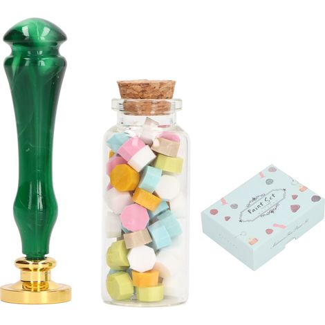 Kit de Cire à Sceller Antirouille avec Poignée en Résine et Cire Laquée pour Enveloppes, Mariage, Fées des Forêts (1/5)