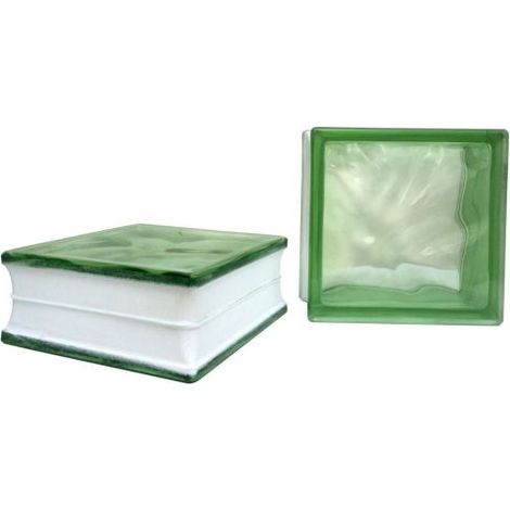 VETROCEMENTO VETROMATTONE ONDULATO 19X19X8 CM Verde