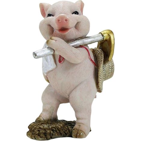 Figurine de cochon miniature, petite sculpture de cochon, adorable statue de jardin, décoration réaliste pour chambre, cuisine, chambre d'enfant, cadeau-Hoeing 10x6.5x5.5cm