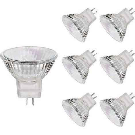 Ampoules halogènes MR11, 12 V 20 W, culot GU4, blanc chaud, lot de 6 (1/5)
