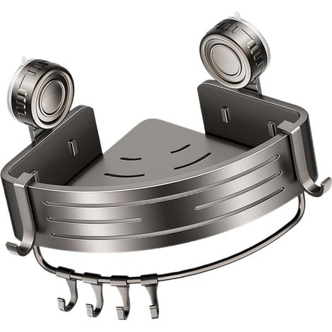 Étagère d'angle pour douche à ventouses en aluminium , organisateur de salle bain mural , support ra (1/5)