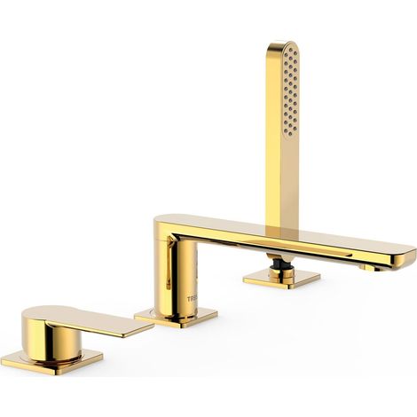 TRES 20016203OR LOFT Grifo Monomando para Borde De Bañera Color Oro 24K - ref: 20016203OR