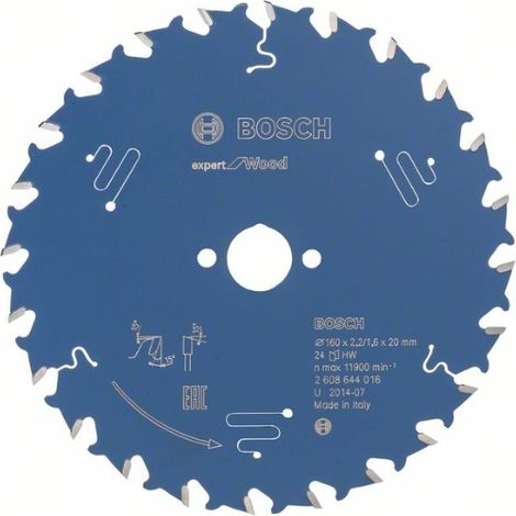 Bosch Profesional 2608644016 - Disco de sierra circular CSB Expert madera: 160x20x24D