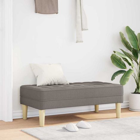 Bank mit Kissen Taupe 113 x 57 x 39 cm Stoff