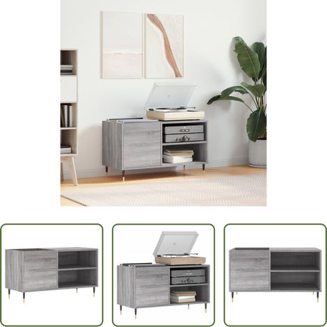Vinylschrank - Plattenschrank Grau Sonoma 85x38x48 cm Holzwerkstoff (1/5)