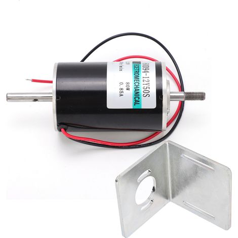 Moteur à courant continu 80W, double arbre réversible, régulation de vitesse 12V XD60D9412Y50S avec support de montage (1/5)