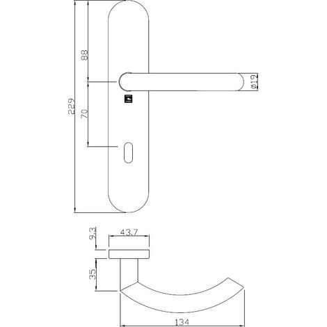 Ensemble sur plaque JADE Série 1094 type CLE L finition inox brossé - HERACLES - B-INOX-SP03