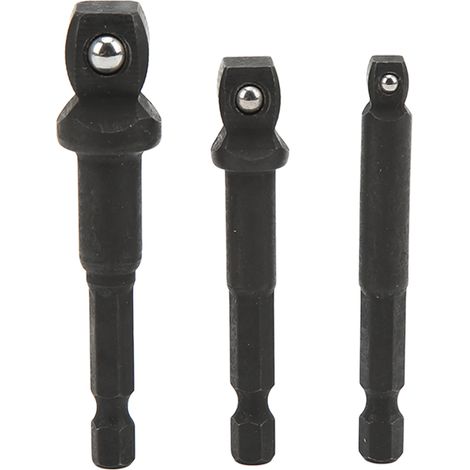 3 Pièces Adaptateur Douille 1/2" 3/8" 1/4" Tige Hexagonale Acier Chrome Vanadium Kit Outil (1/5)