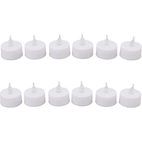 Jeffergarden 12 pièces sans flamme LED bougies chauffe-plat bougies avec couleur mèche transparente Halloween vacances salle de fête Ambinece accessoires-DOU
