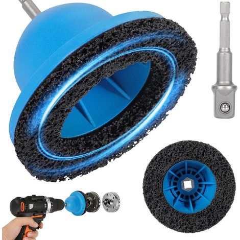 Ponceuse de moyeu de roue Ø 150 mm, Brosse de moyeu de roue avec entraînement 1/2", Nettoyeur de Moyeu Diamètre intérieur 90 mm, pour le nettoyage des jantes (1/5)