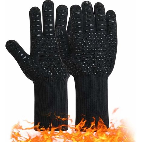 Gants isolés résistants à la chaleur pour micro-ondes BBQ No. 1 32 cm noirs (1/5)