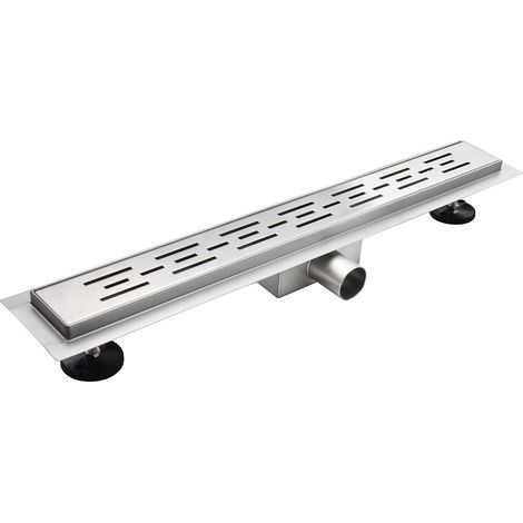 JAZY Caniveau de douche L.50 cm design linéaire, acier inoxydable, siphon anti-odeurs, drainage élevé (1/5)