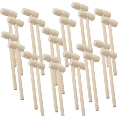 24 Pièces Mini Marteau en Bois Crabe Homard Maillets Martelant Enfants Jouet Fruits de mer Coquille Fissure Marteau pour Le Chocolat Artisanat Faisant Outil (1/5)