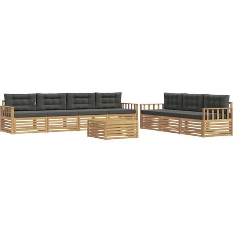 Set di divani da esterno 8 pz 7-Posti Bianco e Antracite vidaXL (1/5)
