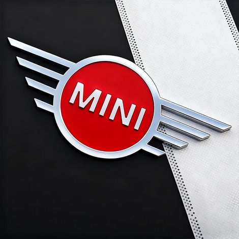(Rouge argenté, 12 cm) Autocollant métallique décoratif pour coffre de voiture, compatible avec Mini Cooper JCW Works R56 R50 F54 F55 F56 F57 F60 R52 R53 R55 R57 R58 R59 (1/4)