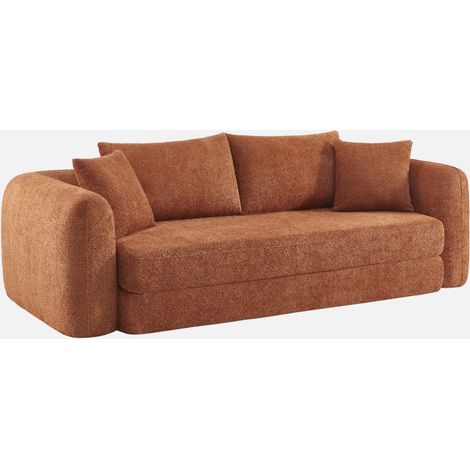 Divano letto pieghevole compatto in tessuto con struttura cromata, 3 posti (1/5)
