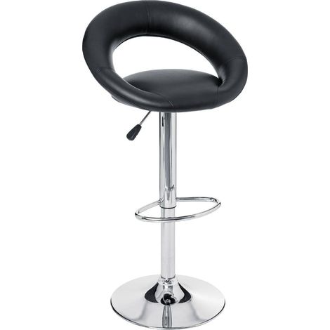 Atmosphera – Lot de 2 tabourets de bar noir – Hauteur d'assise 75cm – Design moderne et arrondi – Structure stable pour soirées conviviales (1/4)