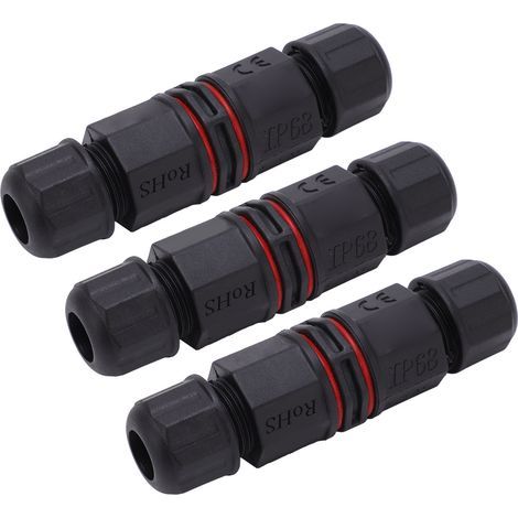 Connecteur Étanche 3 Broches IP68 pour Luminaires LED Extérieurs, Piscines et Jardins (1/5)