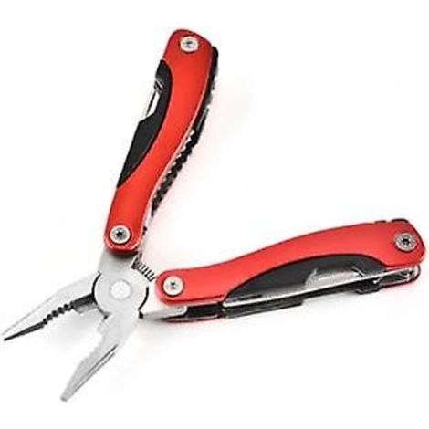 Pince multifonctionnelle en acier inoxydable, de couleur rouge, pour le montage, la réparation et les travaux d'atelier.-AquaForge (1/2)