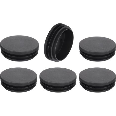 6 Pcs Bouchon en Plastique Rond, Bouchons d'Extrémité de Tube Noirs, 76mm(2.99 Pouce) pour Pieds de Meubles, Protection de Glissement pour Chaise, Canapé, Table, Étagère (1/5)
