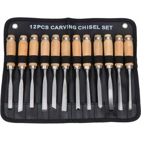 Outils de charpentier Ciseau à bois Ciseau à découper Ensemble de 12 pièces (1/5)