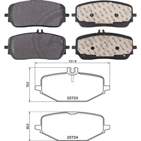 KIT PASTIGLIE FRENO ANTERIORI E POSTERIORI compatibile con MERCEDES-BENZ SLK (R171) / PASTIGLIE FRENANTI AUTO OEM P 50 073  P 50 046,P 50 072  A 02 464 / SOSTITUZIONE DIRETTA / BASSA POLVERE / SILENZI