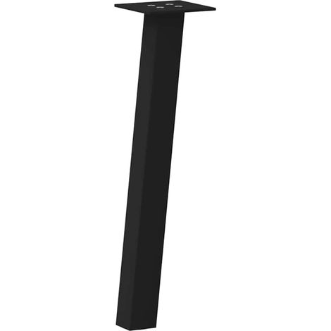 Lot de 4 pieds de table basse design moderne 30 cm avec patins anti-rayures en acier noir