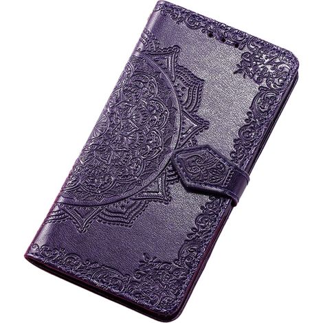 Étui de téléphone élégant de style portefeuille pour iPhone 14 Pro, fabriqué en cuir PU antichoc, avec fermeture magnétique, découpes précises et emplacements pour cartes. (1/2)